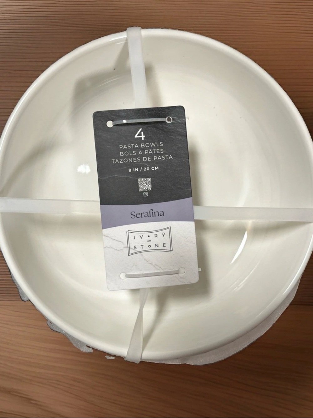 White Pasta Bowls Serafina, Set of 4